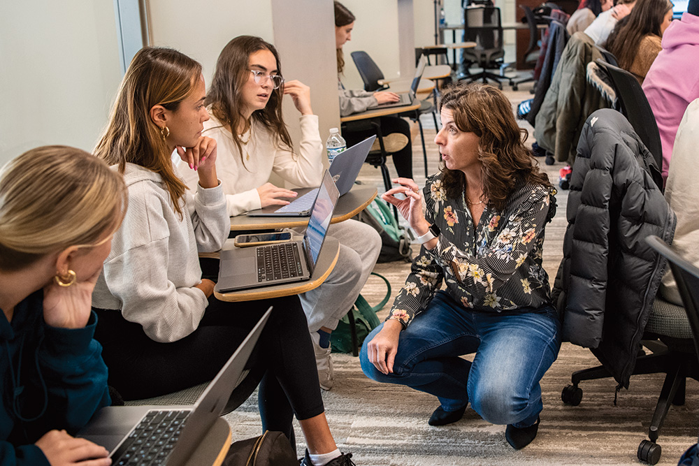 Students in public relations class taught by Mary Sterenberg